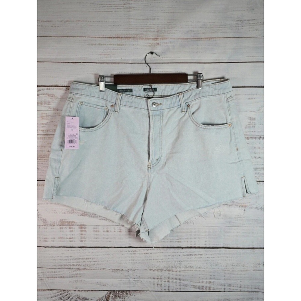 NWT Wild Fable Super High Rise Cutoff Denim Shorts Light Wash Size 17